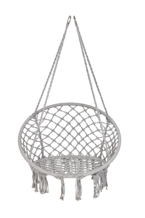 Scaun rotund tip leagan suspendat cu perna Confort Plus, casa sau gradina, gri [10]