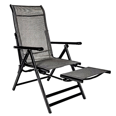 Gradina & balcon - Scaun si sezlong pliabil 2 in 1 pentru gradina, cu suport pentru picioare, reglabil in 5 pozitii, 53x70x107 cm, gri