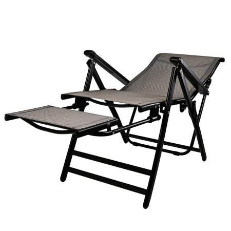 Scaun si sezlong pliabil 2 in 1 pentru gradina, cu suport pentru picioare, reglabil in 5 pozitii, 53x70x107 cm, gri [4]