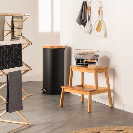 Scaun trepte 5Five Bamboo cu 2 niveluri, bambus, 43x43x47 cm, natur [1]