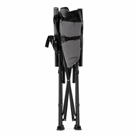 Scaun turistic pliabil cu incalzire, suport pahar, buzunar powerbank, maxim 120 kg, 58x58x90 cm, negru [2]