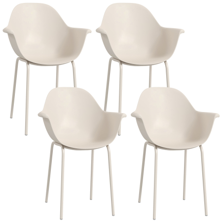 Gradina & balcon -  Scaune De Gradina 4 Bucati, Stivuibile, Gri