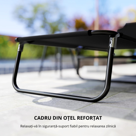  Scaune de Piscina Sezlong Pliabile, Scaune de Bronzat [3]