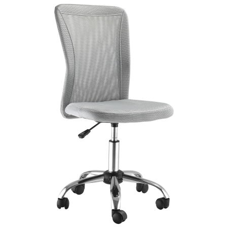 Mobila birou -  Sedia da Ufficio Ergonomica Senza Braccioli in Tessuto a Rete, Altezza Regolabile e 5 Ruote, Grigio