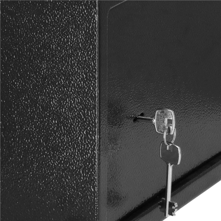 Seif standard cu cheie otel 2 chei incluse dibluri montare, 200x310x200 mm, rezistent, negru [14]