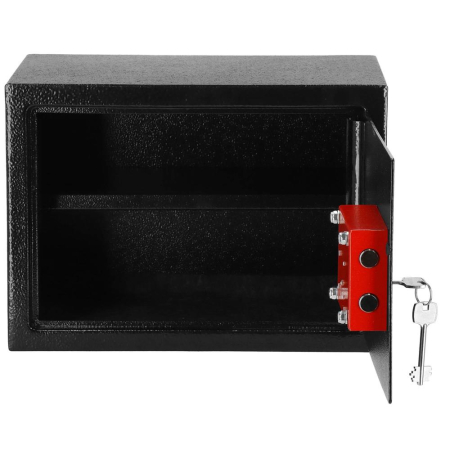 Seif standard cu cheie otel 2 chei incluse dibluri montare, 200x310x200 mm, rezistent, negru [6]