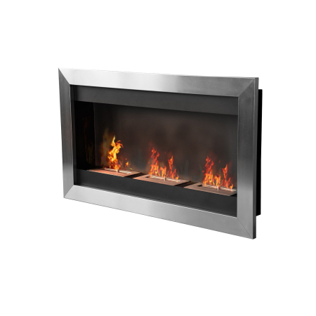 Instalatii sanitare, termice & climatizare -  semineu cu Bioetanol pentru Perete cu 3 Arzatoare din Inox 1.5LT 110 x 63 x 16cm