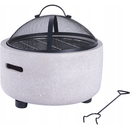 Semineu exterior terasa sau gradina din placa de magneziu, cu grill gratar D44 cm, aparator scantei si capac, 43x43x39 cm [1]