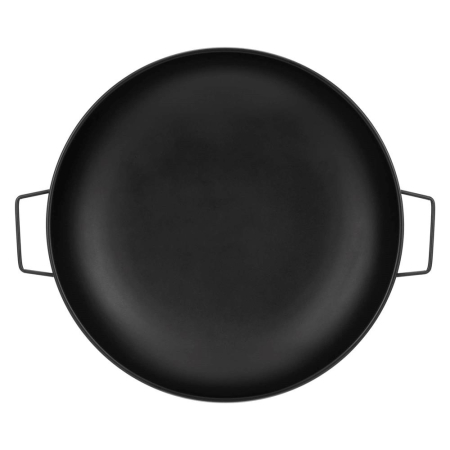 Semineu de exterior tip bol, focar cu manere laterale, din otel, 58x23 cm, negru [7]