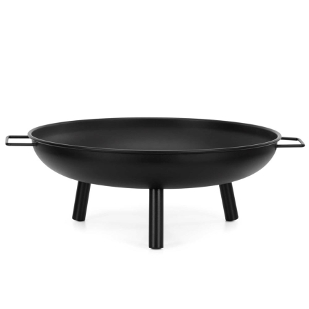 Gradina & balcon - Semineu de exterior tip bol, focar cu manere laterale, din otel, 58x23 cm, negru