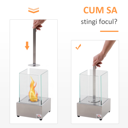  Semineu de masa otel si sticla arzator 0,4L pentru spatii exterioare si interioare [4]