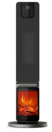 Semineu electric, 2000W, 2 trepte, cu termostat si telecomanda, timer, dispay LED, WiFi [3]