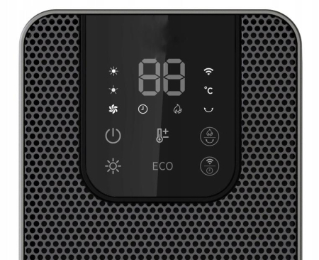 Semineu electric, 2000W, 2 trepte, cu termostat si telecomanda, timer, dispay LED, WiFi [1]