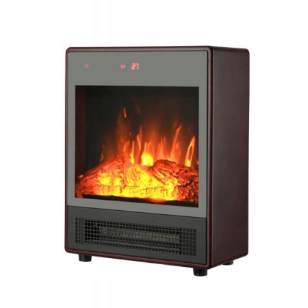Semineu electric cu efect de flacara, 2000W, 2 trepte, termostat, 29x16x39 cm, negru [3]