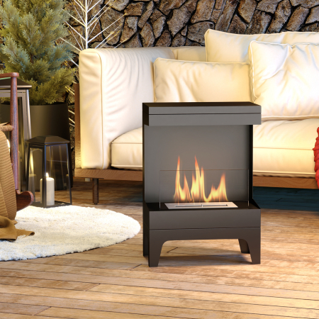  semineu pe Bioetanol Autoportant cu Arzator de 0,9L si Durata de 3,3 Ore, 38x22x54 cm, Negru [6]