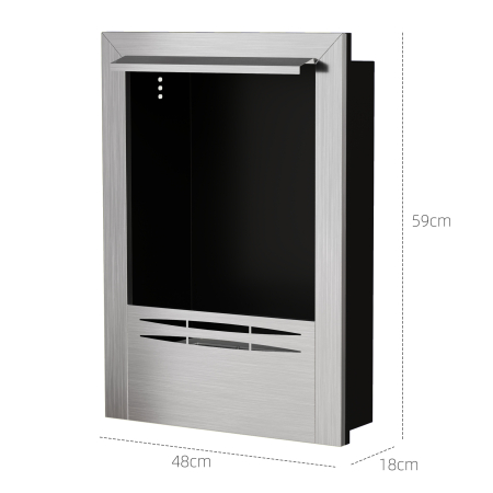  semineu pe Bioetanol incorporat din Otel, Capacitate 0,9L si Durata 3,3 Ore, 48x18x59 cm, Argintiu [2]