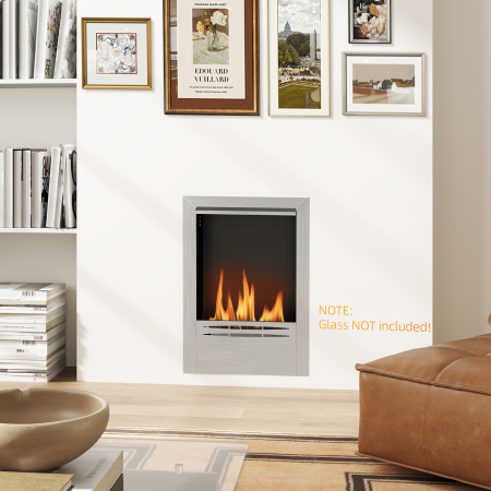  semineu pe Bioetanol incorporat din Otel, Capacitate 0,9L si Durata 3,3 Ore, 48x18x59 cm, Argintiu [5]