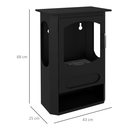  semineu pe Bioetanol Independent, Arzator de 1,2L, Durata 3 Ore, Suprafata incalzita 20-25 m², Negru [2]
