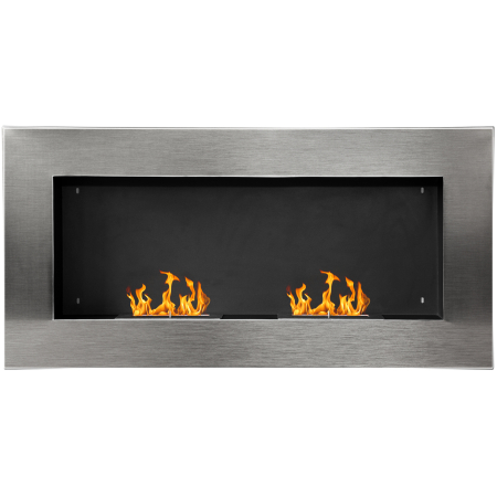 Instalatii sanitare, termice & climatizare -  semineu pe Bioetanol Inox 110×54×14 cm cu 2 Arzatoare, Capacitate 1.5L, semineu Ecologic Suspendat pentru Interior