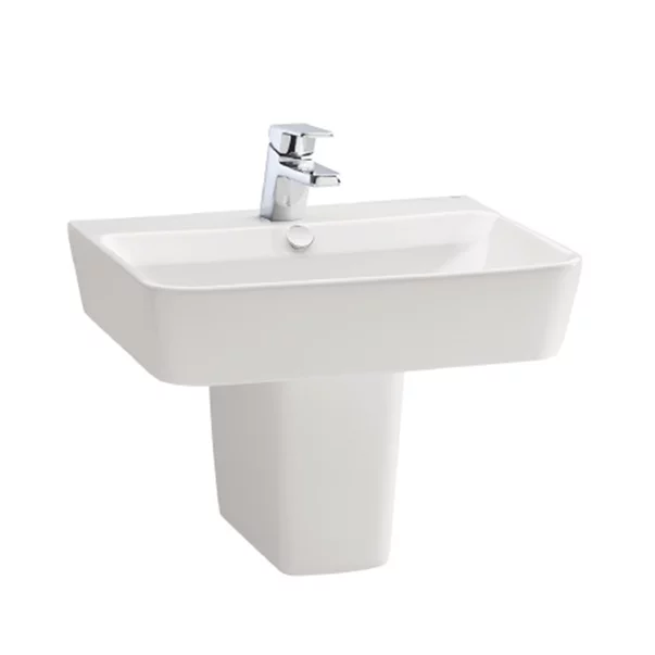 Baza lavoar - Semipiedestal pentru lavoar Gala Emma Square alb lucios