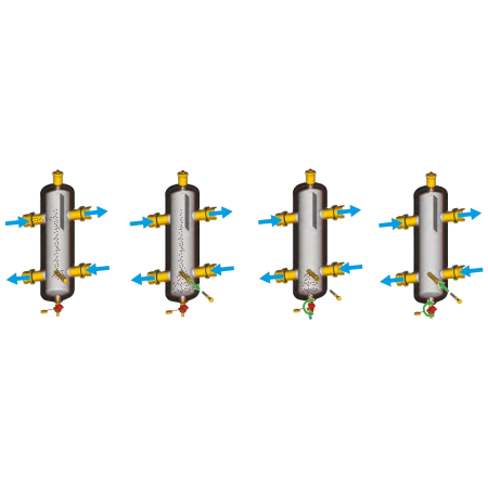 Separator hidraulic magnetic multifunctional Giacomini R146IM007, cu racorduri filetate RC 1" 1/2, max. 6 m³/h, 4.5 l [3]
