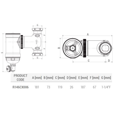 Separator magnetic de impuritati Giacomini R146CX006, orientabil, 1 1/4", cu filtru, magnet 13000 Gauss, pentru pompe de caldura [3]