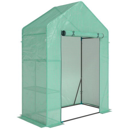 Prelate, pavilioane, umbrele terasa -  Sera de Gradina 143 x 73 x 195 cm cu Rafturi cu 2 Etaje, Verde
