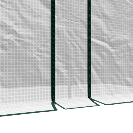  Sera de Gradina 2 m², 2 Usi Rulabile, Acoperire din PE 140g/m² Anti-UV, 2x1x1.78m, Alba [8]