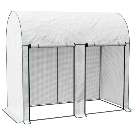 Gradina & balcon -  Sera de Gradina 2 m², 2 Usi Rulabile, Acoperire din PE 140g/m² Anti-UV, 2x1x1.78m, Alba