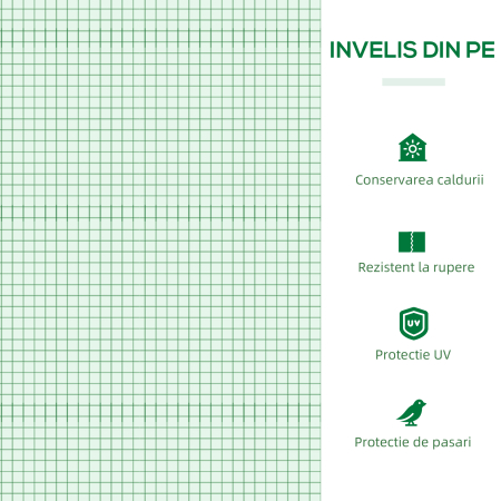  Sera de Gradina cu Acoperire din PE, tepuse si Margini Extinse, 120x60x60cm, Verde [3]