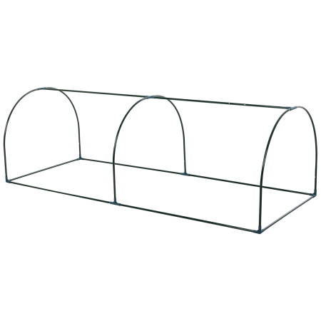  Sera de gradina cu cadru din otel si invelis din PVC, 250x100x80cm, Verde si transparent [7]