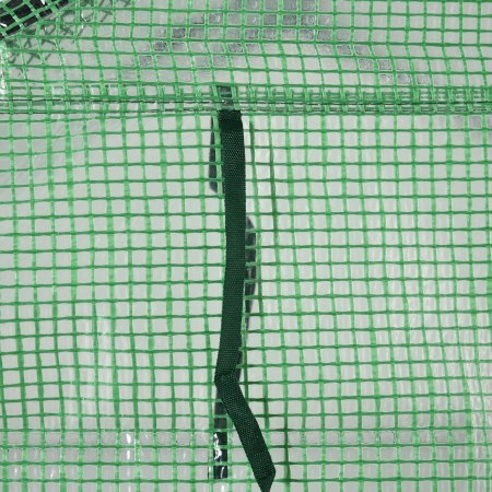  Sera de gradina cu rafturi, protectie din PE si usa care se ruleaza, 143L x 138l x 190H cm, verde [8]