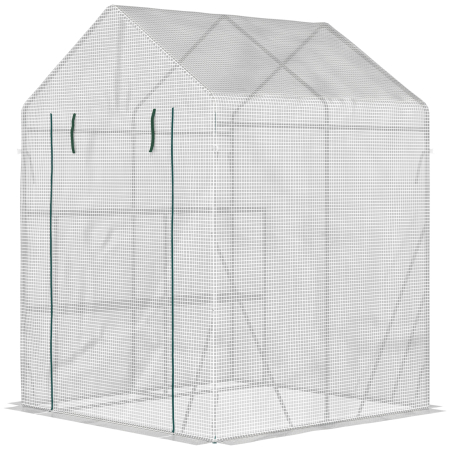  sera de gradina, cu usa tip rulou, 143x143x195cm, alb [7]