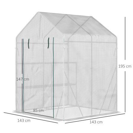  sera de gradina, cu usa tip rulou, 143x143x195cm, alb [2]