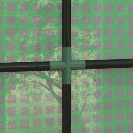  Sera de Gradina de Perete cu 2 Usi Rulabile si Acoperire din PE Anti-UV, 200x80x200 cm, Verde [8]