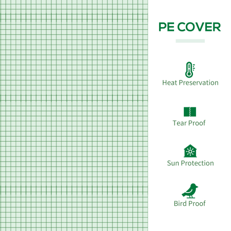  Sera de gradina din PE si otel cu 4 carlige, 2 ferestre laterale si copertina superioara ranforsata, 200x77x148-169 cm [3]