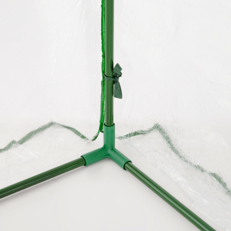  Sera de gradina in forma de tunel din otel cu acoperire din PVC, 200x100x80 cm, transparenta si verde [7]