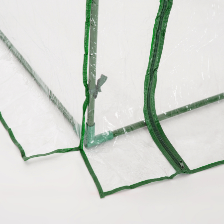  Sera de gradina in forma de tunel din otel cu acoperire din PVC, 200x100x80 cm, transparenta si verde [6]
