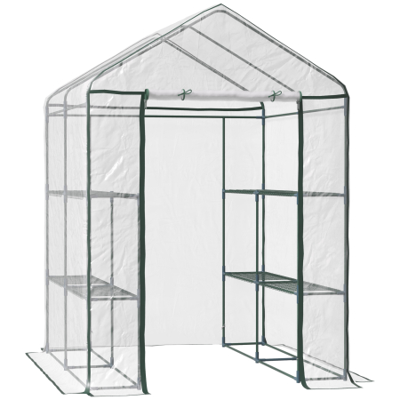 Prelate, pavilioane, umbrele terasa -  Sera de Gradina, Sera in Aer Liber, Sera de Balcon cu Rafturi pentru Plante Legumicole, 1,43x1,43x1,95 m, Transparenta