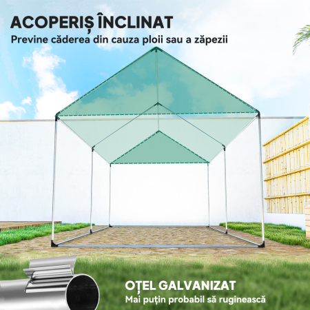  Sera de Gradina Tip Tunel 2x3x2 m cu Usi si Ferestre Rulabile, Sera pentru Gradina cu Acoperis inclinat, Structura din Otel si Acoperire PE, pentru Legume, Flori, Fructe, Anti-UV, Verde [6]