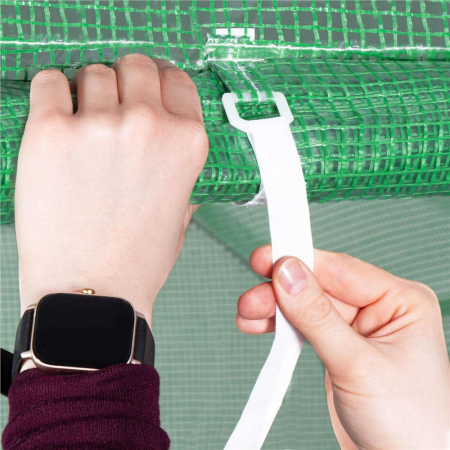 Sera gradina tip tunel 200x450x200 cm, folie PE 140g/m2 UV4, 9 ferestre cu plase tantari, usa cu incuietori, 9 mp, verde [5]