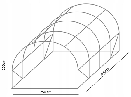 Sera de gradina, tip tunel cu cadru metalic, 250x400cm, 10mp, fereastra suplimentara spate [6]