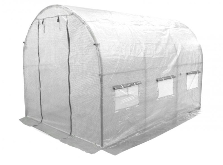 Sera de gradina, tip tunel cu cadru metalic, 250x400x200cm, alba, 10mp [3]