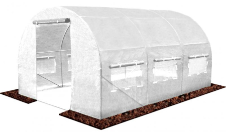 Sera de gradina, tip tunel cu cadru metalic, 250x400x200cm, alba, 10mp [2]