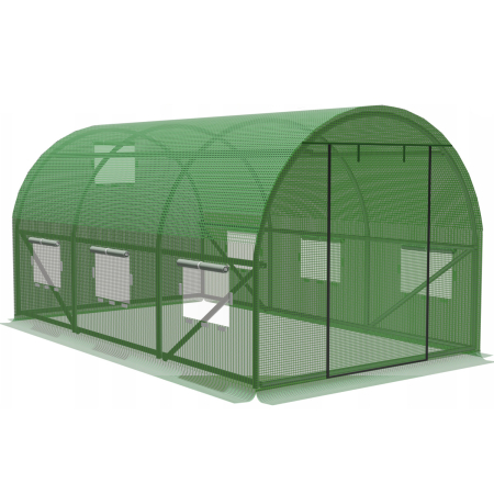 Gradina & balcon - Sera de gradina, tip tunel cu cadru metalic, 300x200cm, verde, 6mp, fereastra suplimentara spate