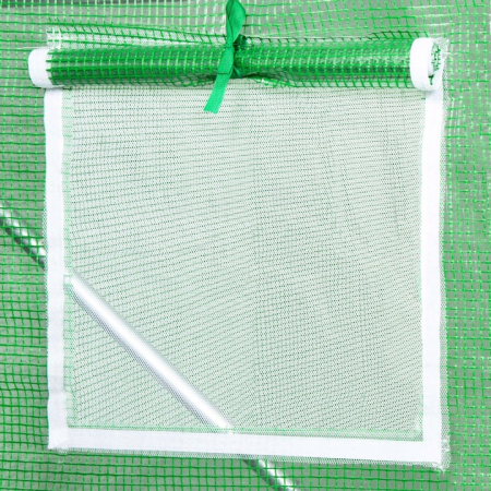 Sera gradina tip tunel 300x600x200 cm, folie PE 140g/m2 UV4, 13 ferestre cu plase tantari, usa lata, 18 mp, verde [13]