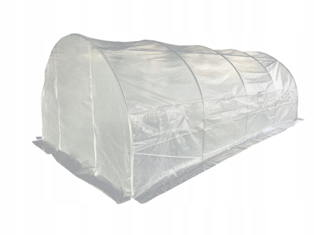 Sera gradina tip tunel 300x600x200 cm, folie PE 140g/m2 UV4, usa fermoar, ferestre cu plase tantari, 18 mp, alb [6]