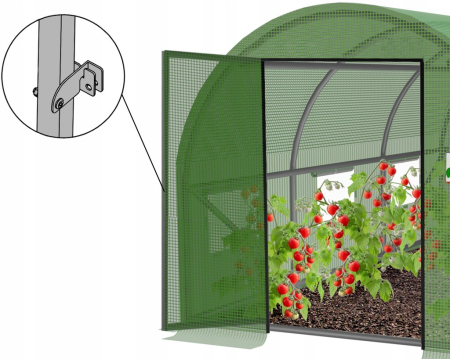 Sera gradina tip tunel 500x1000x200 cm, folie PE 140g/m2 UV4, 10 segmente, 20 ferestre, usa cadru metalic balamale, 50 mp, verde [1]