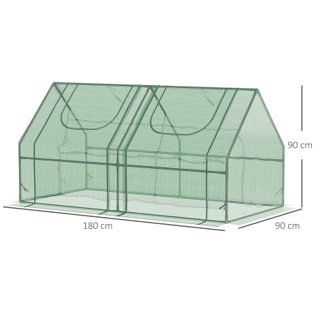  sera din otel, copertina PE 180x90x90 cm, verde [2]