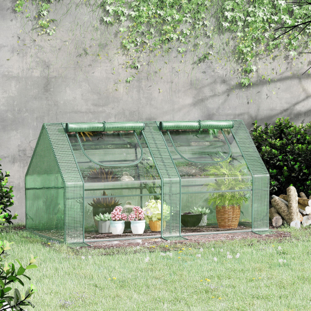  sera din otel, copertina PE 180x90x90 cm, verde [1]